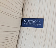 Multiyork sofas and armchair set ,cream with a faint regency stripe.