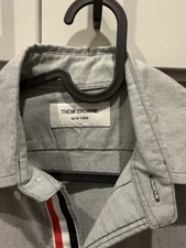 Thom Browne Navy Oxford Grosgrain Placket Button Down TB1 MSRP $425