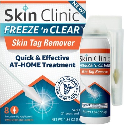Skin Clinic Freeze 'n Clear Skin Tag Remover Cryogenic Kit 8 Precision Tips
