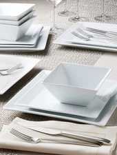 The Cellar 4 Piece Place Setting Whiteware Square