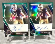 (2) 2021 Prizm Draft BEN SKOWRONEK Rookie Autos Green RC🔥Notre Dame Steelers