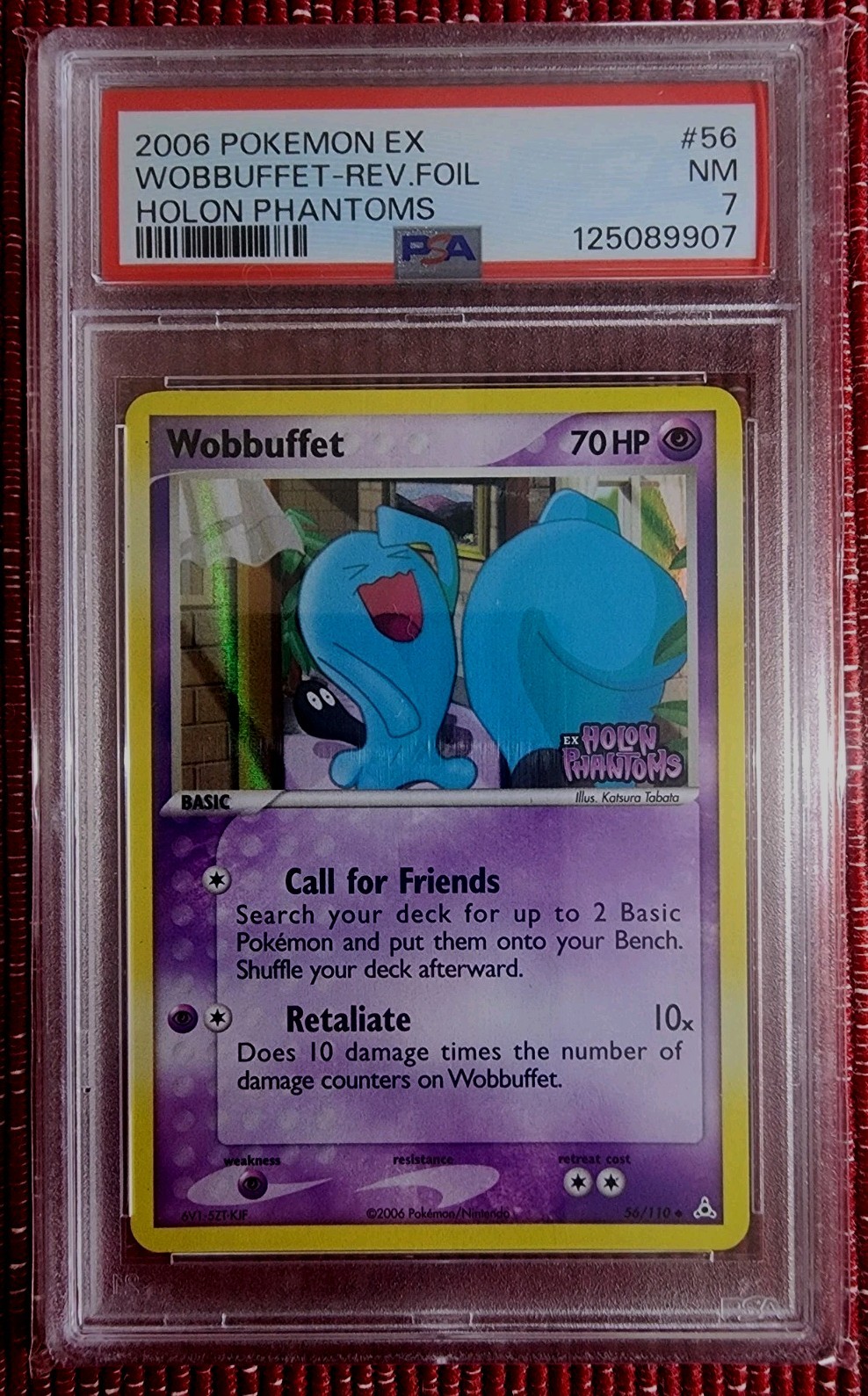 2006 Pokémon TCG Holon Phantoms #56 Wobbuffet Reverse Holo PSA 7