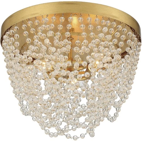 Crystorama FIO-A9103-GA-CL Fiona Flush Mount Antique Gold - Picture 3 of 6