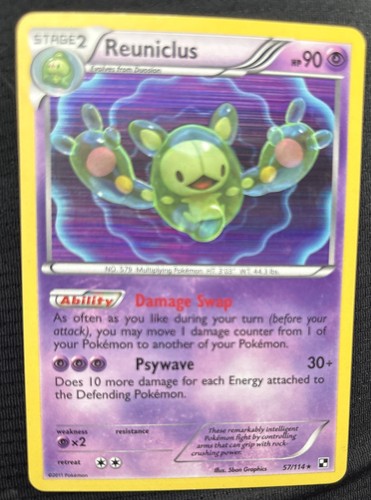 Pokemon Reuniclus 57/114 - Black & White Base Holo Rare - 2011 LP