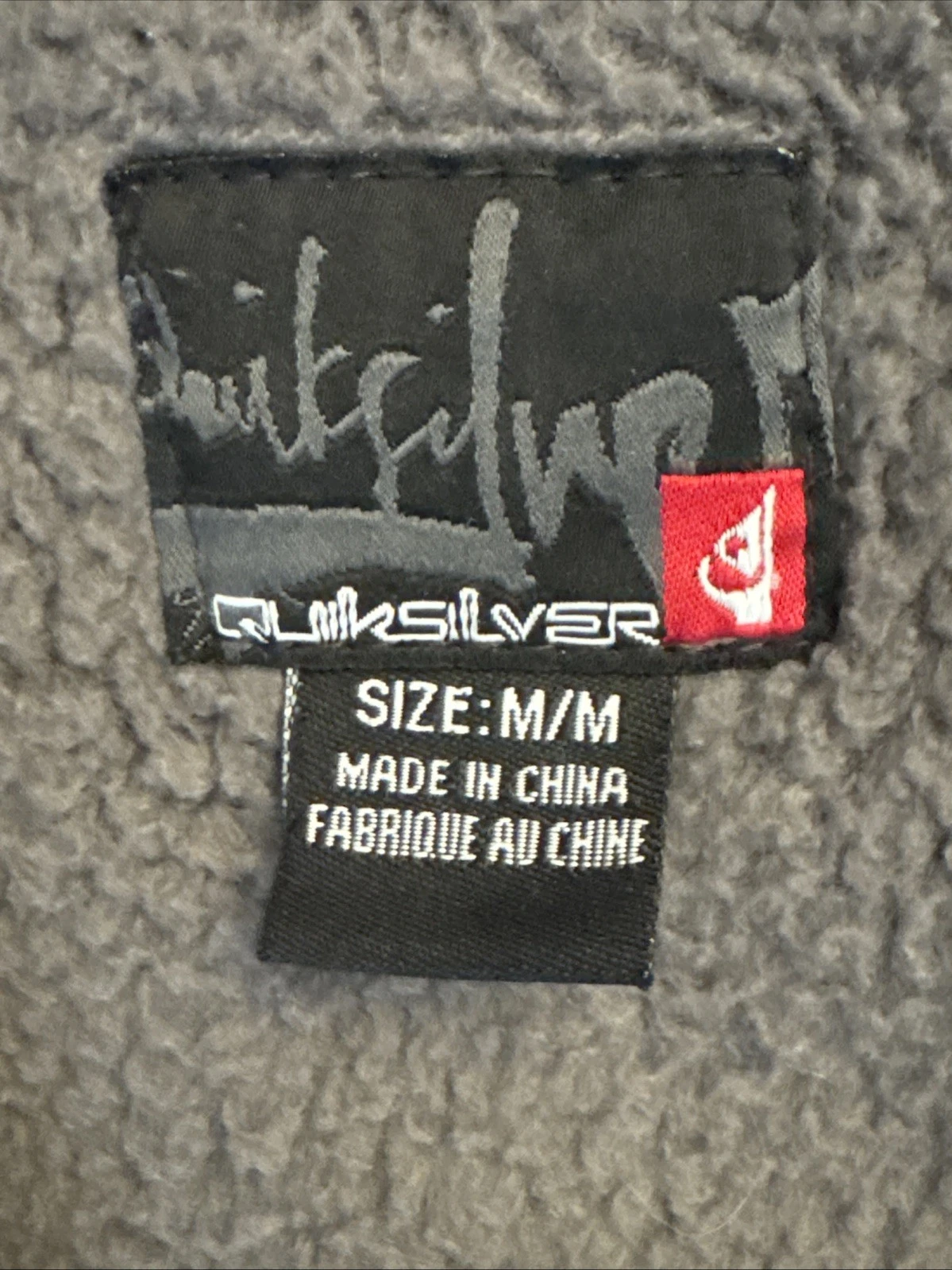 Vintage Quicksilver Jacket Mens Medium Gray Canvas Sherpa Lined Full Zip VTG Y2K image 7
