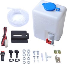OTUAYAUTO Universal Windshield Washer Bottle, 12V Washer Pump Fluid Reservoir Je