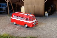 Brekina Mcz 03-424 Ifa Barkas B 1000 Ktw Feuerwehr Dresden Leuchtrot 1:87, Neu