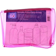 4 Pack Sprayco On The Go Reusable Airline Cosmetics Bag, Fits in Carry On, Cl...