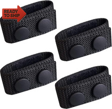 4 Pcs Nylon Duty Belt Keepers - Double Snaps for 2'' Wide Police Duty Belt, Bla