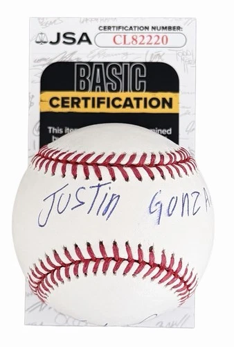 JUSTIN GONZALES SIGNED OFFICIAL MAJOR LEAGUE BASEBALL BOSTON RED SOX w/JSA COA!