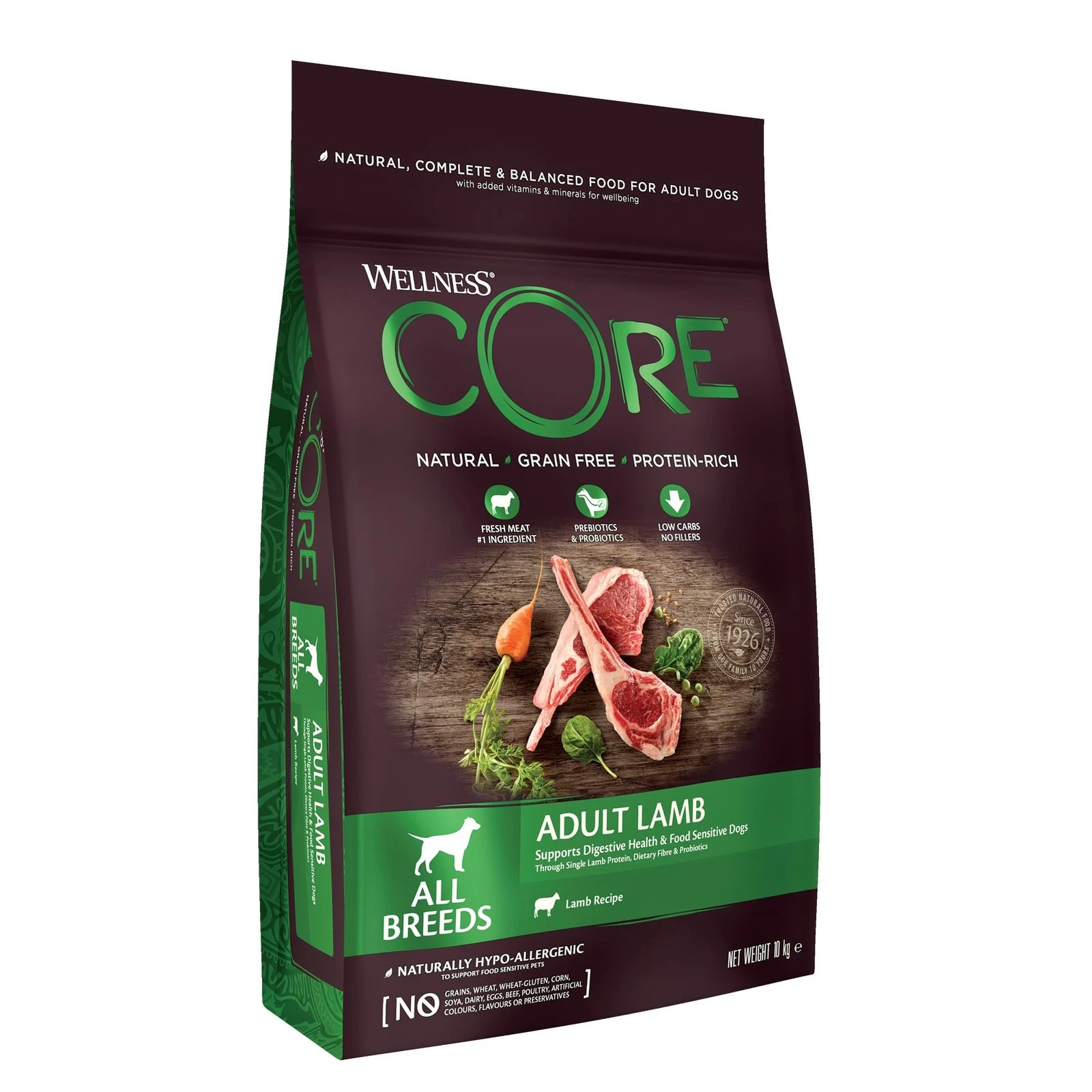 Lamb 10 kg, Lamb – Dry Dog Food for All Dog Breeds, Grain-Free,