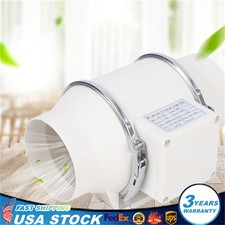 4in Grow Tent Inline Duct Fan Hydroponics Exhaust Ventilation 220CFM Tubular Fan