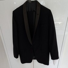 Vintage 1960  s After Six by Rudofker Black One-Button Tuxedo Satin Shawl  Pants