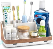 Bathroom Countertop Organizer - Detachable 7 Slots Kids Electric Toothbrush and