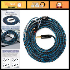 6ft 2M 2-Pin IEM Cable 3.5mm Silver-Plated Headphone Extension for KZ AS10, Moon