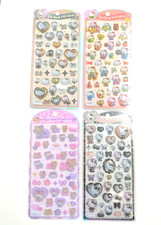 Japan Exclusive Hello Kitty Puffy Stickers Set of 4 Rare 3D Not Sold at Daiso