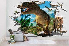 3D Dinosaur Self-adhesive Removeable Wallpaper Wall Mural