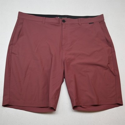 Travis Mathew 40x9'' Red Ripstop Performance Golf Hybrid Mens Shorts