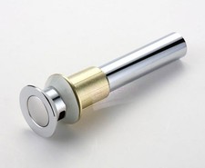 Chrome Brass Push Button Pop Up Drain Stopper Bathroom Vanity Sink Vessel Water