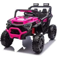 24V Kids Electric Car Ride on UTV Battery Power Wheels with Remote Control Pink