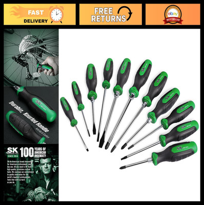 11-Piece Magnetic Screwdriver Set - Slotted, Phillips, Star, S2 Steel, SureGrip