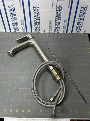 Hansgrohe Brushed Nickel Single Hole 10   Tall Bathroom Faucet