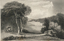 Hartland Abbey in North Devon - Antique Print 19th Century c1830