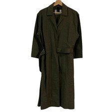 MHL Margaret Howell Cotton Linen Belted Coat, Size 2, Khaki, Women USED