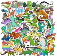 100PCS Dinosaur Stickers Waterproof Cartoon Kids Rewards Party Favors