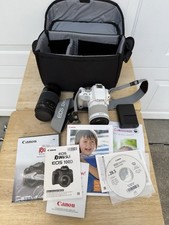 White Canon EOS REBEL SL1 W/ EFS 18-55mm And 75-300mm Canon Bag And Manuels CD