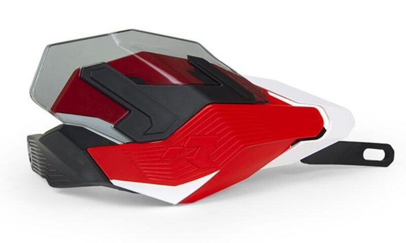 Protège-mains RACETECH HP3 Adventure rouge et blanc pour moto cross