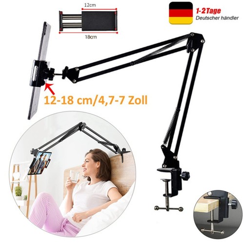 Verstellbar Halterung Handy Halter Tisch Bett Ständer für iPad Samsung Tablet
