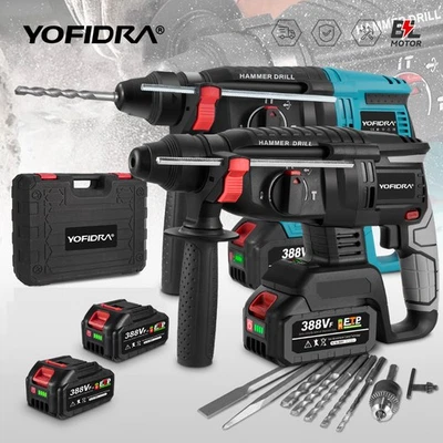 YOFIDRA Heavy Duty Cordless Brushless Hammer Drill SDS Rotary For Makita 18V Battery