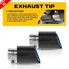 For 2.5 Id-3.5od Carbon Fiber Burnt Exhaust Tail Pipe Tip Stainless Clamp-on