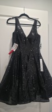 Ieena Mac Duggal Black Sequence Dress Size 12! BRAND NEW With Original Tags!