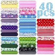 40 Pcs Fat Quarter Cotton Fabric Bundles 20"x20" Multicolor Animals Trees Flower