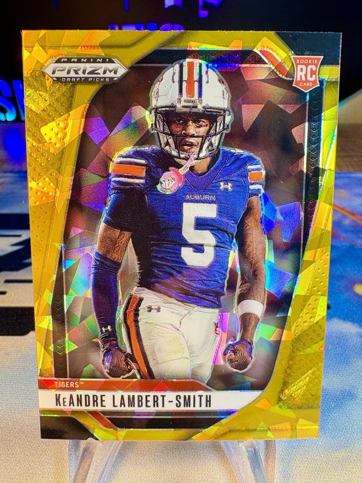 2025 KeAndre Lambert-Smith Panini Prizm Draft Picks Gold Ice Rookie Card #12