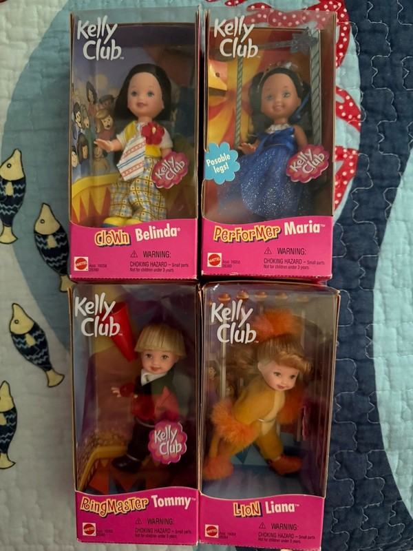 4 Kelly Circus Dolls Performer Clown Lion & Ringmaster Tommy complete set 2000