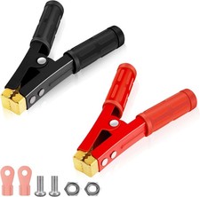 Battery Charger Clamps 1000A 1 Pair, Jumper Pure Copper, Jumper Cable Ends 6 In