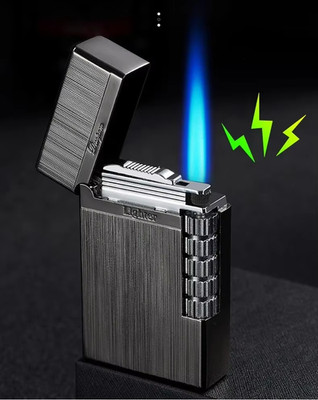 Feuerzeug Gas Jet Flame Sturmfeuerzeug wieder nachfüllbar Schwarz Luxus Edel Top