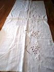 Antique linen piece of white linen with embroidery and inlay (ref 44)