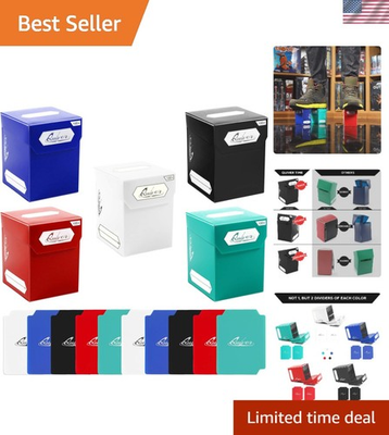 #ad 5 Deck Boxes for 100 TCG Cards Water Resistant Storage Solution $40.00