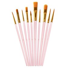 1 Pack Paint Brushes Set, 10 Pcs Nylon Hair Painting Brushes for Watercolor, ...