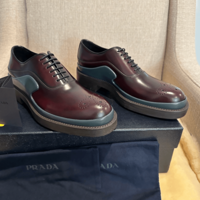 Prada brushed leather lace-up loafer size 7, EU 39,5-40 | eBay display picture 1
