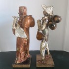 Mexican Paper Mache Folk Art Figures Man & Woman with Pots 12 Set of 2 Vintage — photo 7