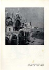 La Chiesa di San Marco Venezia di Emma Ciardi Stampa storica del 1908