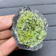 Natural Raw Stone Olivine Quartz Crystal Peridot Mineral Specimen Rock Healing