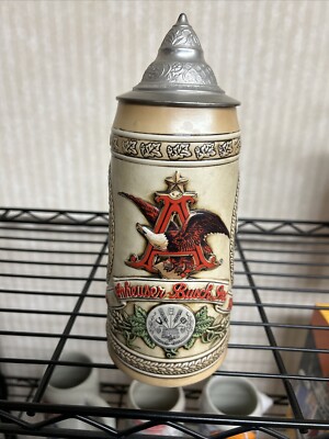 Anheuser Busch Budweiser Beer Stein ''K'' Series Lidded Limited Edition