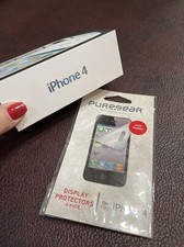 Apple iPhone 4 Empty Box Only - 16 GB White And One Display Protector
