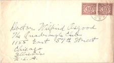 Netherlands Indies 10c Numeral (2) 1935 to Chicago, Ill.  Cancel unreadable.